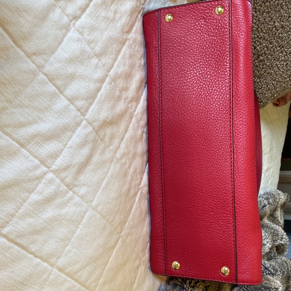 Michael Kors- red leather Hamilton Tote Purse - Picture 6 of 8